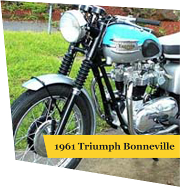A picture of a motorcycle with the words 1911 triumph bonneville.